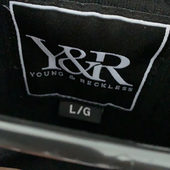 Y&R Black & flower flannel hoodie (large) - Picture 2 of 3